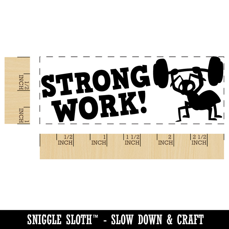 Strong Work Ant Lifting Weights Teacher Student School Self-Inking Rubber Stamp Ink Stamper