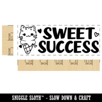 Sweet Success Cat Ice Cream Teacher Student School Self-Inking Rubber Stamp Ink Stamper
