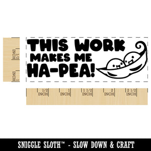 This Work Makes Me Ha-Pea Happy Teacher Student School Self-Inking Rubber Stamp Ink Stamper