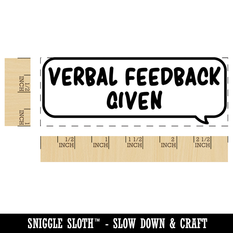 Verbal Feedback Given Speech Bubble Teacher Student School Self-Inking Rubber Stamp Ink Stamper