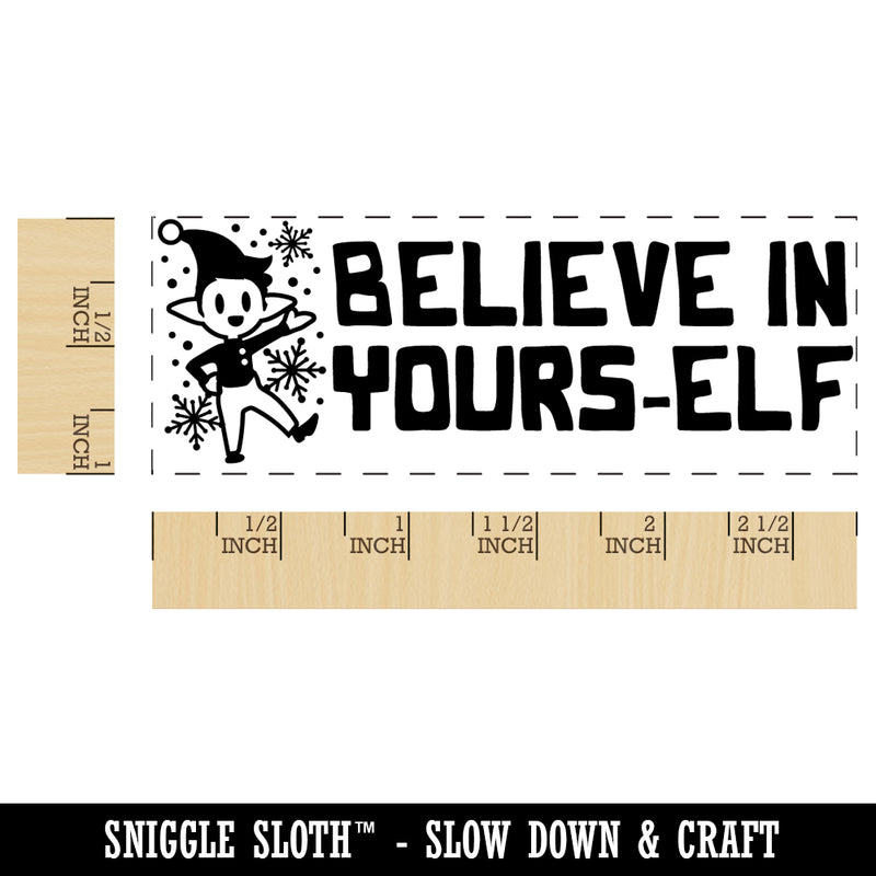 Believe in Yours-elf Yourself Christmas Teacher Student School Self-Inking Rubber Stamp Ink Stamper