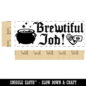 Brewtiful Beautiful Job Witch Cauldron Teacher Student School Self-Inking Rubber Stamp Ink Stamper