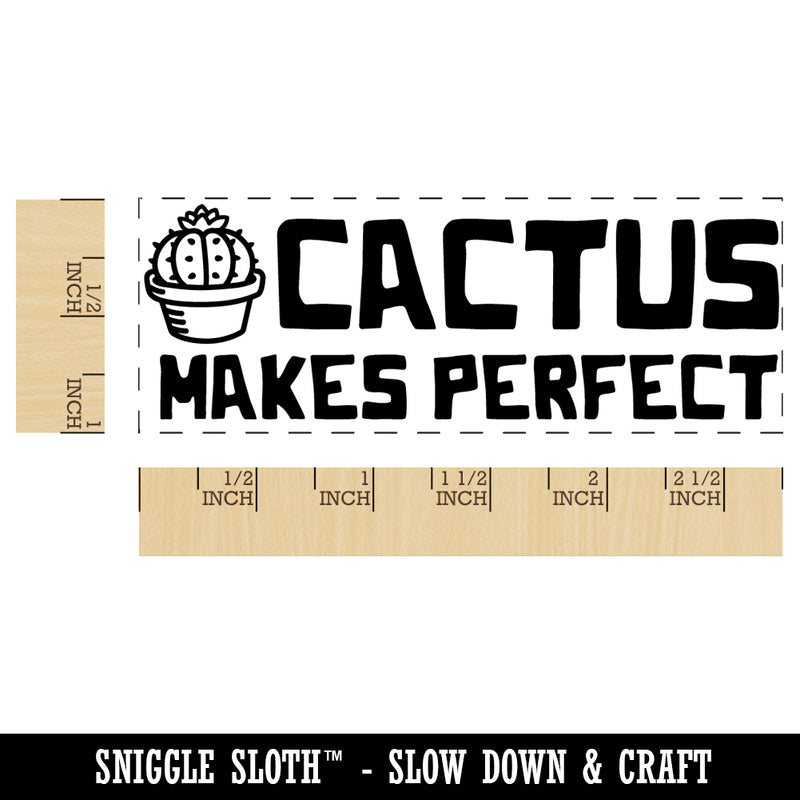 Cactus Practice Makes Perfect Teacher Student School Self-Inking Rubber Stamp Ink Stamper