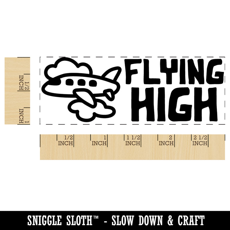 Flying High Airplane Teacher Student School Self-Inking Rubber Stamp Ink Stamper