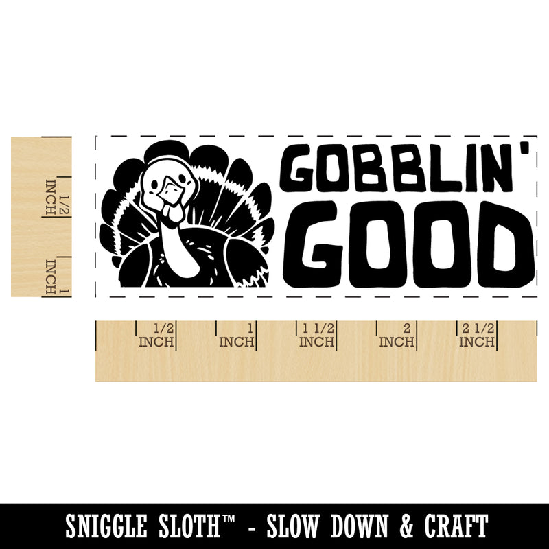 Gobblin' Good Thanksgiving Turkey Teacher Student School Self-Inking Rubber Stamp Ink Stamper