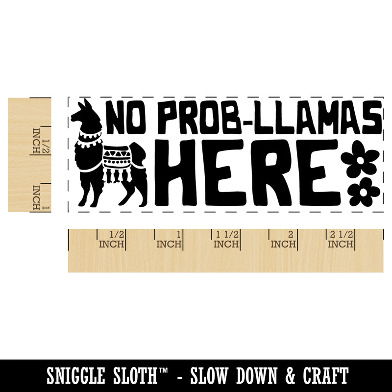 No Prob-llamas Problems Here Teacher Student School Self-Inking Rubber Stamp Ink Stamper