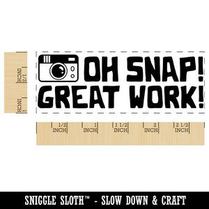 Oh Snap Great Work Camera Teacher Student School Self-Inking Rubber Stamp Ink Stamper