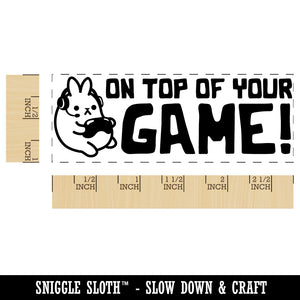 On Top of Your Game Bunny Teacher Student School Self-Inking Rubber Stamp Ink Stamper