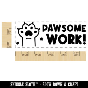 Pawsome Awesome Work Cat Paw Teacher Student School Self-Inking Rubber Stamp Ink Stamper