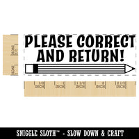 Please Correct and Return Pencil Teacher Student School Self-Inking Rubber Stamp Ink Stamper