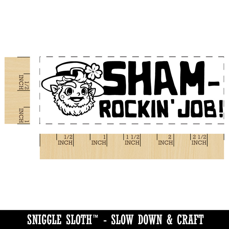 Sham-Rockin' Job Leprechaun Teacher Student School Self-Inking Rubber Stamp Ink Stamper