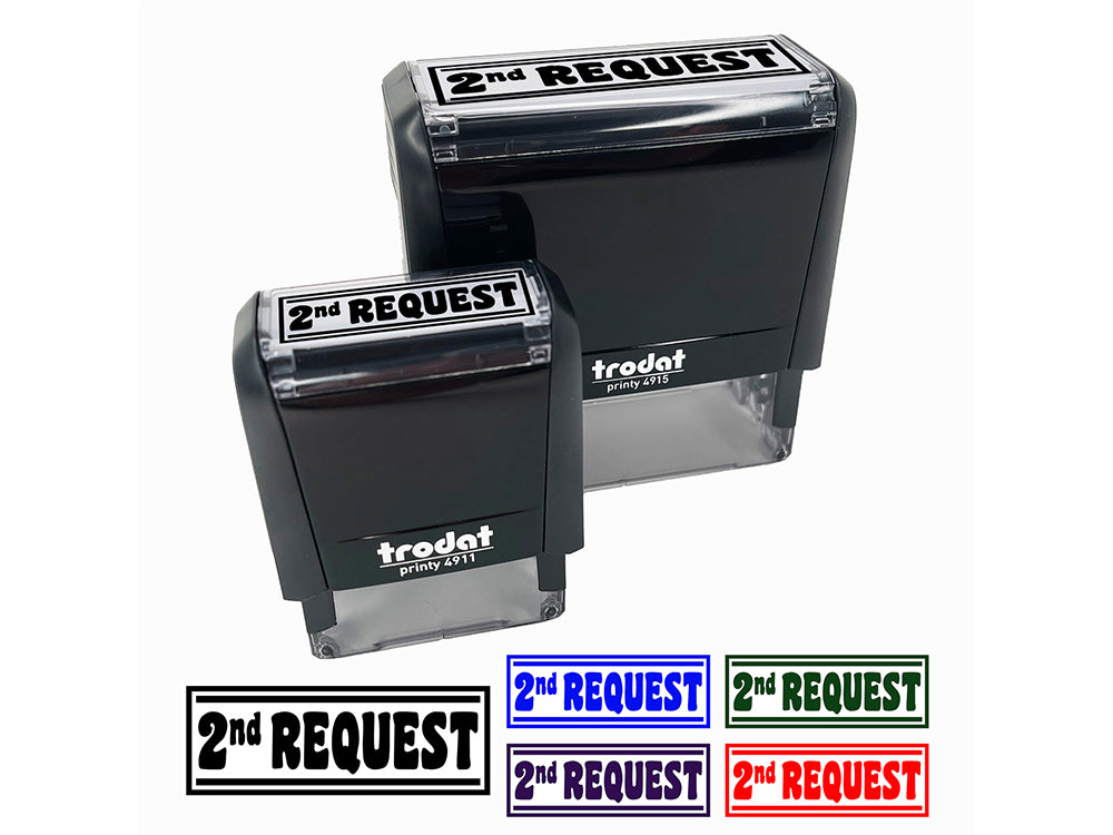 2nd Second Payment Request Self-Inking Rubber Stamp Ink Stamper for Business Office