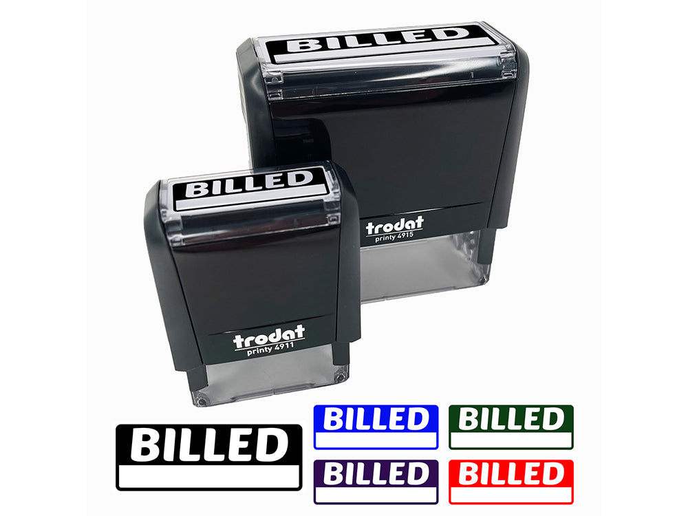 Billed with Blank Space Fill-in Invoiced Self-Inking Rubber Stamp Ink Stamper for Business Office