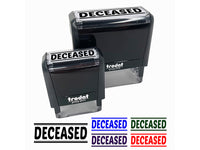 Deceased Border Top Bottom Self-Inking Rubber Stamp Ink Stamper for Business Office