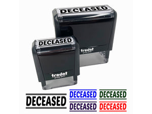 Deceased Border Top Bottom Self-Inking Rubber Stamp Ink Stamper for Business Office