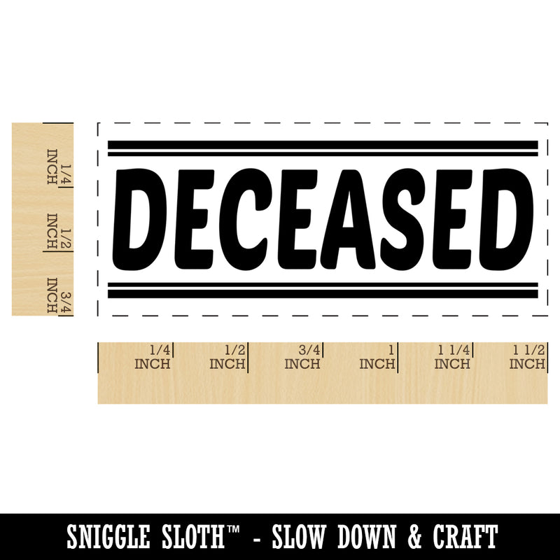 Deceased Border Top Bottom Self-Inking Rubber Stamp Ink Stamper for Business Office