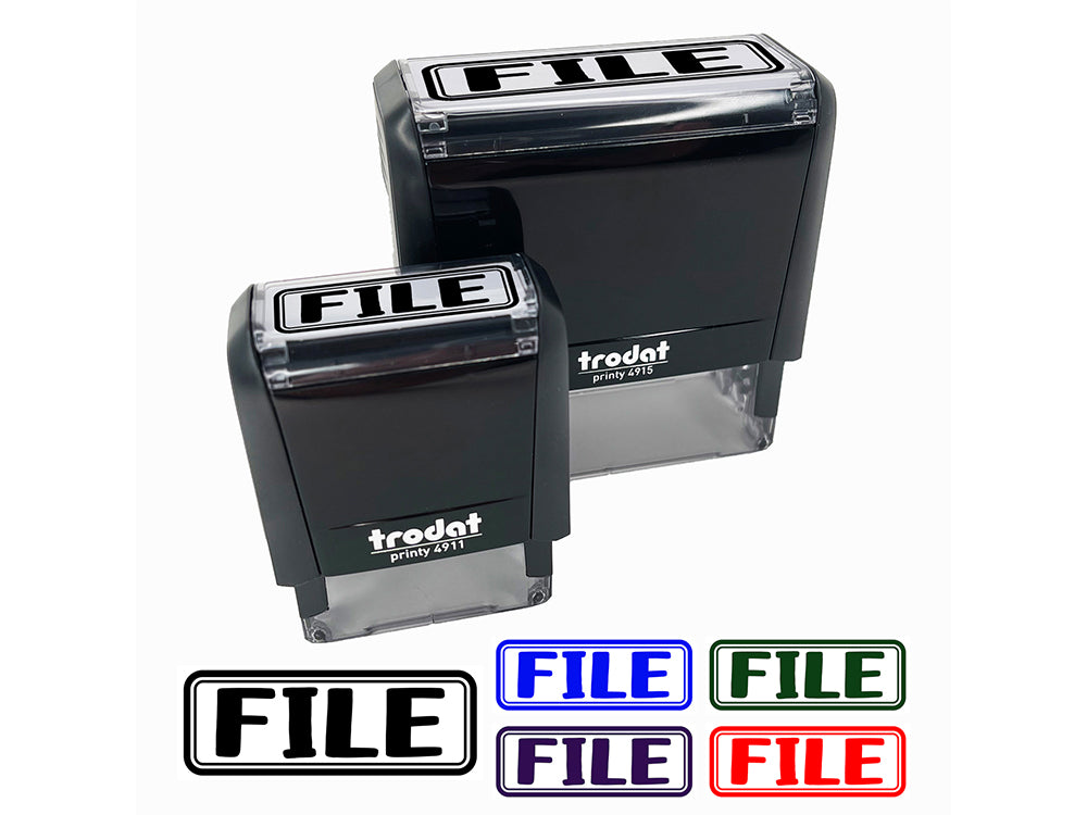 File Double Border Self-Inking Rubber Stamp Ink Stamper for Business Office