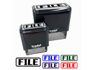 File Double Border Self-Inking Rubber Stamp Ink Stamper for Business Office
