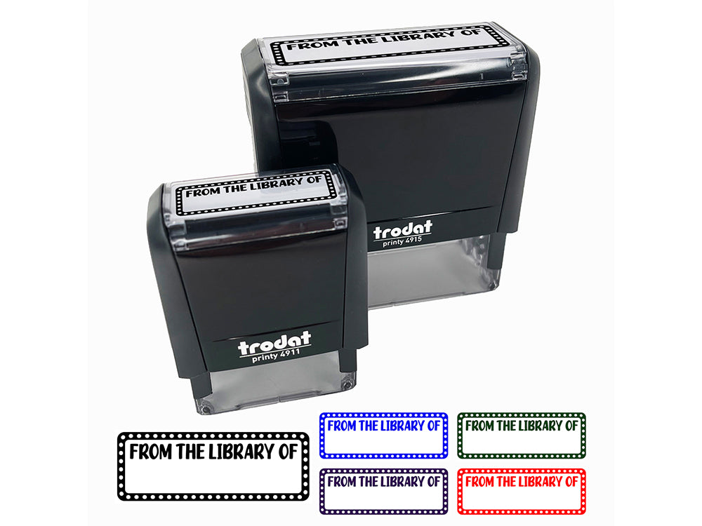 From the Library of Fun Border Book Self-Inking Rubber Stamp Ink Stamper for Business Office