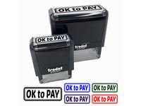 OK to Pay Double Border Self-Inking Rubber Stamp Ink Stamper for Business Office