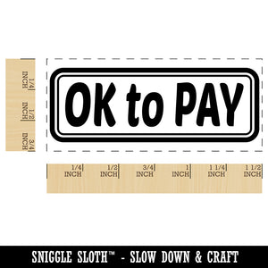OK to Pay Double Border Self-Inking Rubber Stamp Ink Stamper for Business Office
