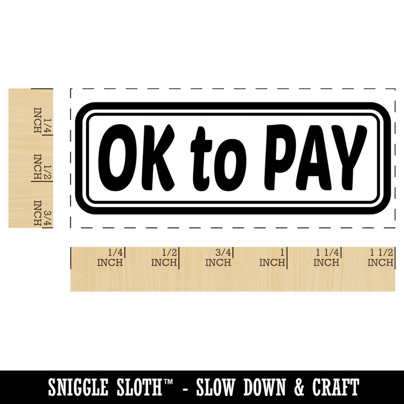 OK to Pay Double Border Self-Inking Rubber Stamp Ink Stamper for Business Office