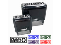 Please Recycle with Symbol Double Border Self-Inking Rubber Stamp Ink Stamper for Business Office