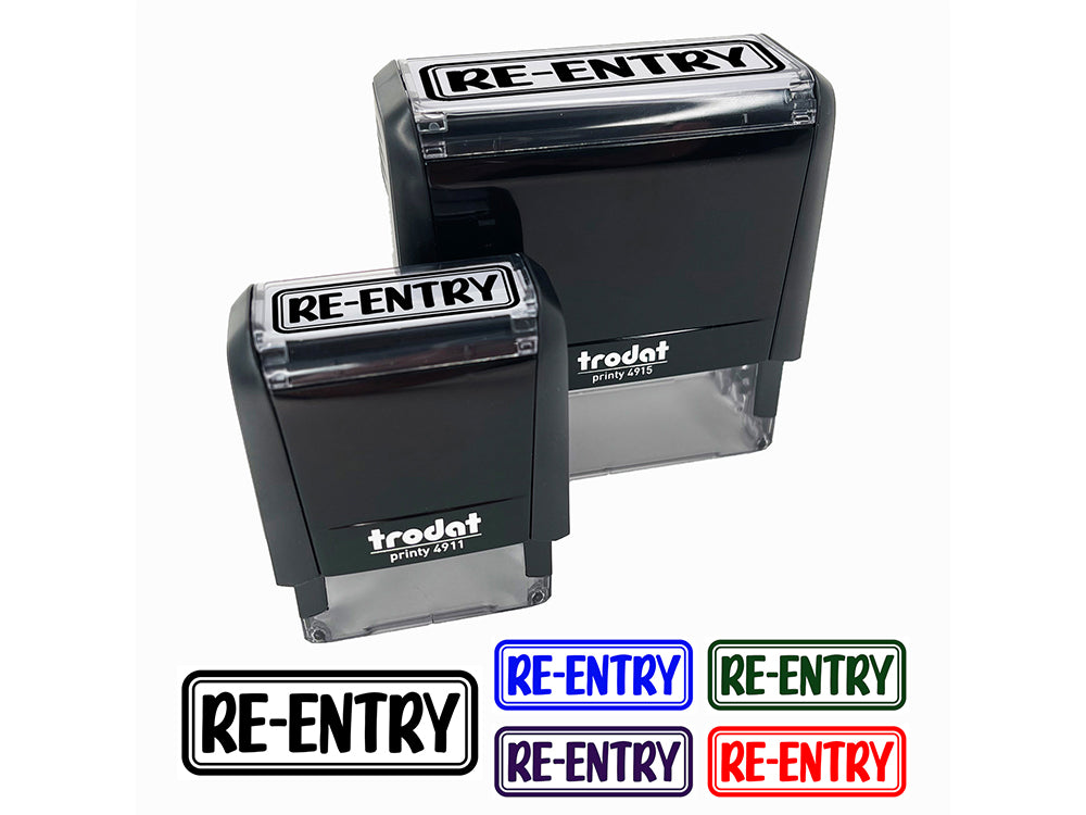 Re-Entry Event Club Bar Self-Inking Rubber Stamp Ink Stamper for Business Office