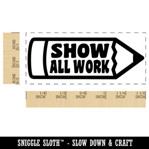 Show All Work Pencil School Teacher Self-Inking Rubber Stamp Ink Stamper for Business Office