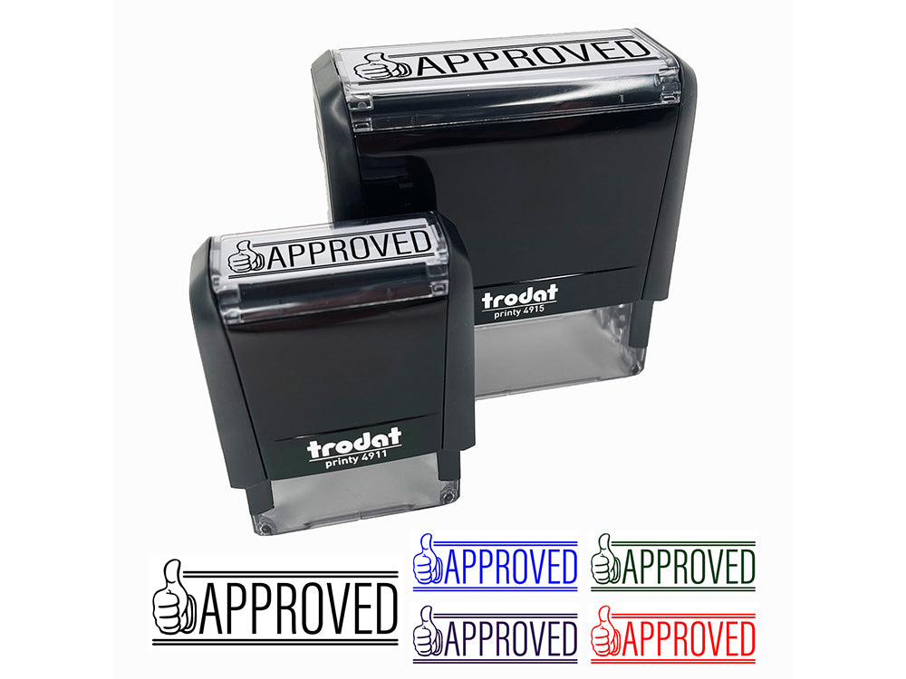 Approved Thumbs Up Self-Inking Rubber Stamp Ink Stamper for Business Office