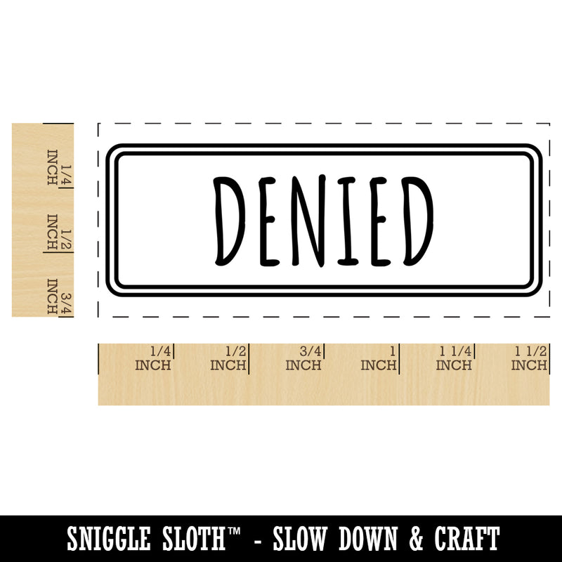 Denied Double Line Border Self-Inking Rubber Stamp Ink Stamper for Business Office