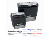 Farm Fresh Eggs Date Quantity Label Carton Self-Inking Rubber Stamp Ink Stamper for Business Office