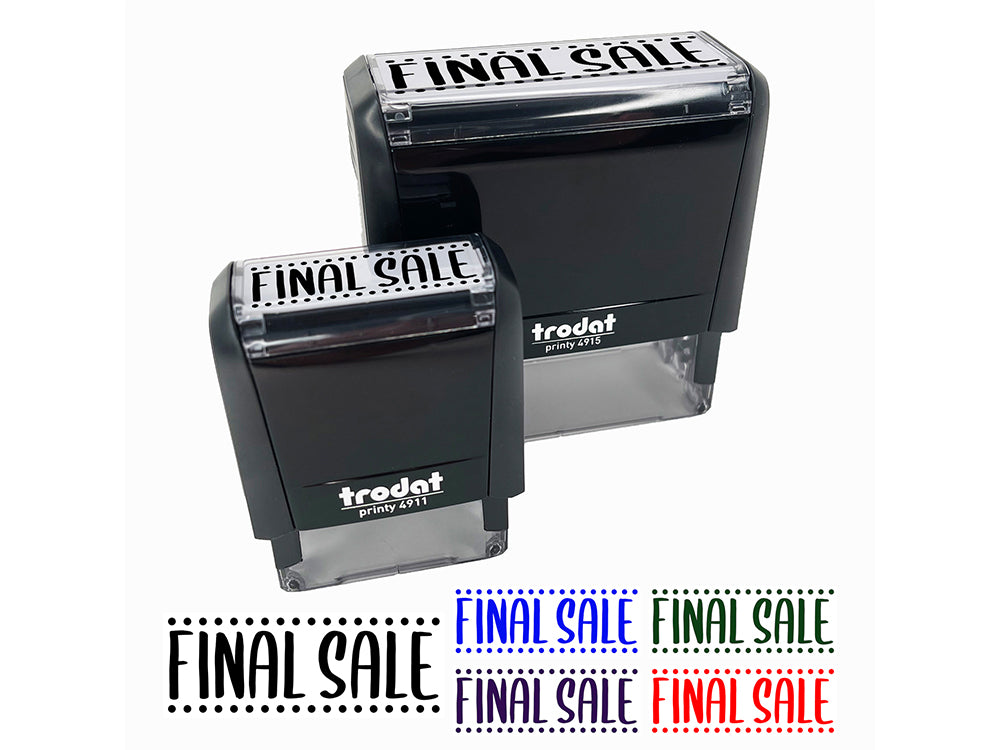 Final Sale Dotted Border Self-Inking Rubber Stamp Ink Stamper for Business Office