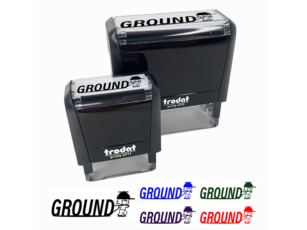 Ground Mail Service Running Person Self-Inking Rubber Stamp Ink Stamper for Business Office
