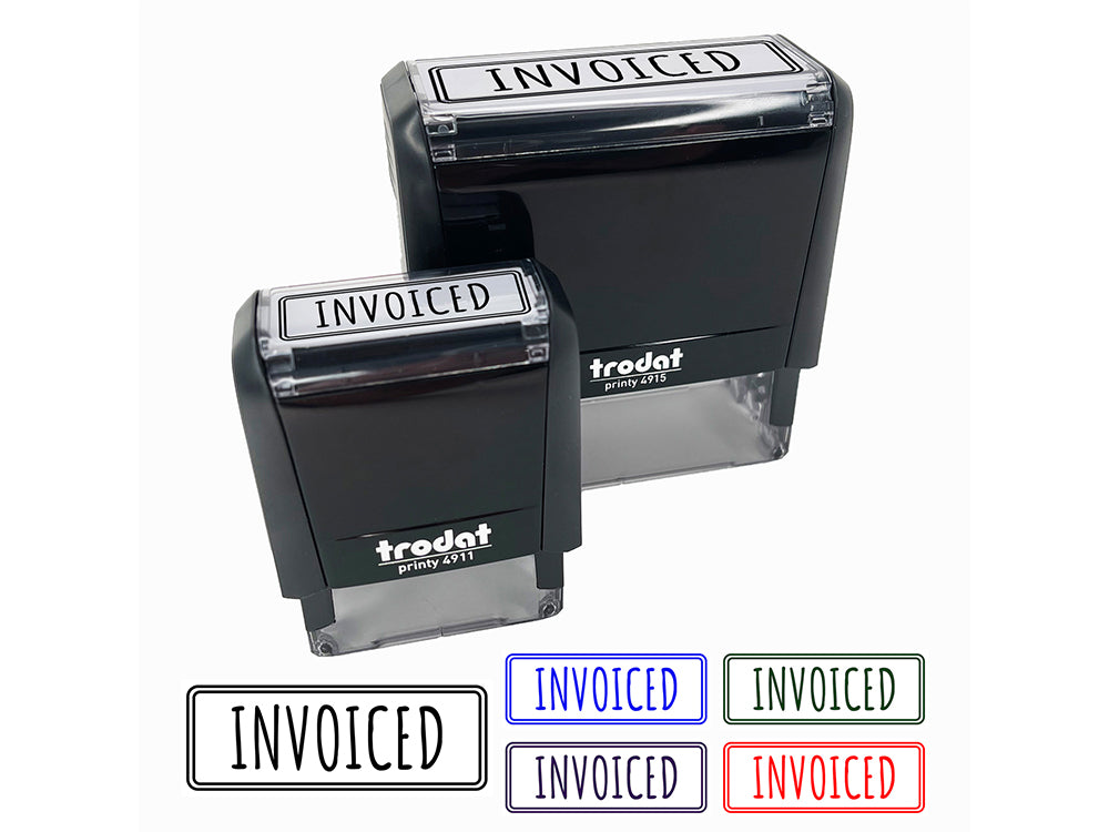 Invoiced Double Line Border Billed Self-Inking Rubber Stamp Ink Stamper for Business Office