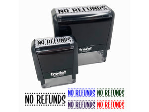 No Refunds Dotted Border Self-Inking Rubber Stamp Ink Stamper for Business Office