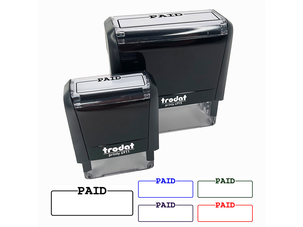 Paid Blank Box for Date Signature Invoice Self-Inking Rubber Stamp Ink Stamper for Business Office