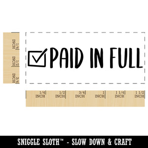 Paid in Full Checkmarked Box Invoice Self-Inking Rubber Stamp Ink Stamper for Business Office
