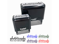 Photographs Do Not Bend Leaf Detail Self-Inking Rubber Stamp Ink Stamper for Business Office