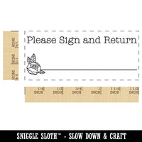 Please Sign and Return Rose Signature Line Self-Inking Rubber Stamp Ink Stamper for Business Office