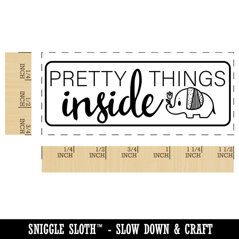 Pretty Things Inside Elephant Package Self-Inking Rubber Stamp Ink Stamper for Business Office