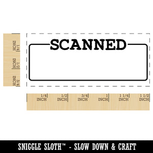 Scanned Blank Box for Date Signature Document Self-Inking Rubber Stamp Ink Stamper for Business Office