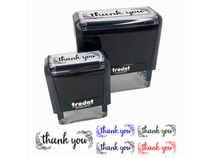 Thank You Rose Details Self-Inking Rubber Stamp Ink Stamper for Business Office