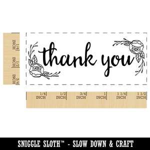 Thank You Rose Details Self-Inking Rubber Stamp Ink Stamper for Business Office