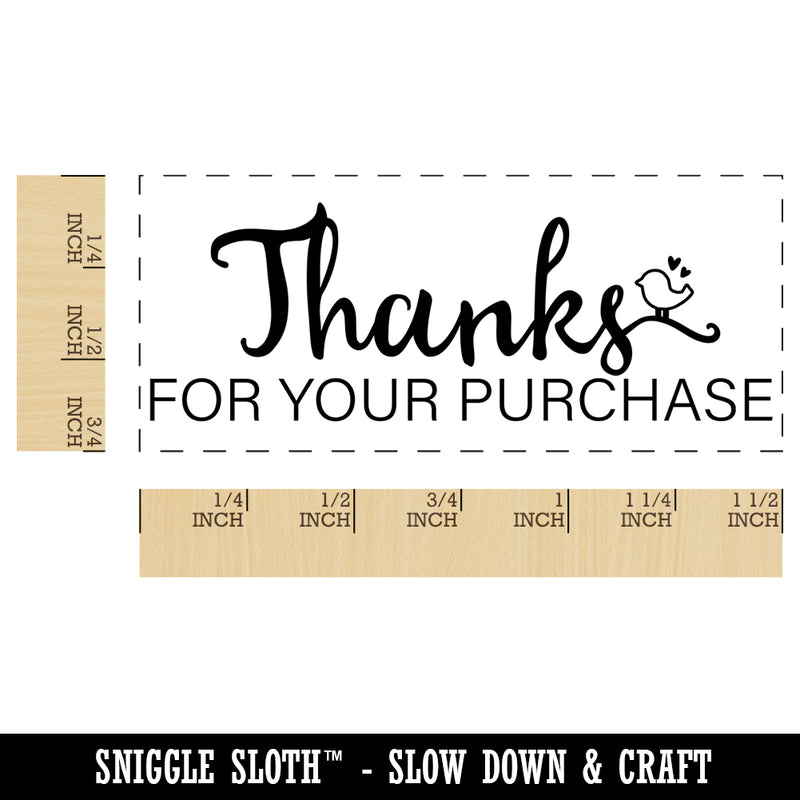 Thanks for Your Purchase Order Perched Bird Self-Inking Rubber Stamp Ink Stamper for Business Office