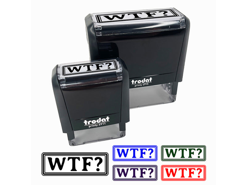 WTF What the F Border Outline Self-Inking Rubber Stamp Ink Stamper for Business Office
