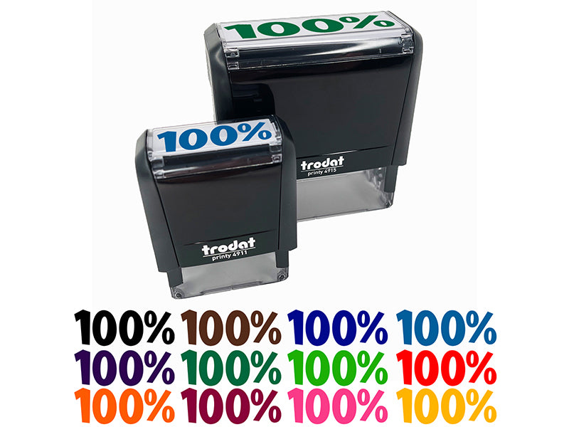 100% Percent Teacher Student School Self-Inking Rubber Stamp Ink Stamper