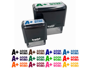 A Plus Good Work Teacher Student School Self-Inking Rubber Stamp Ink Stamper