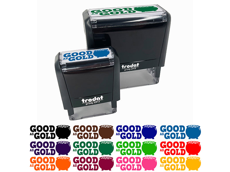 Good as Gold Pot of Gold Teacher Student School Self-Inking Rubber Stamp Ink Stamper