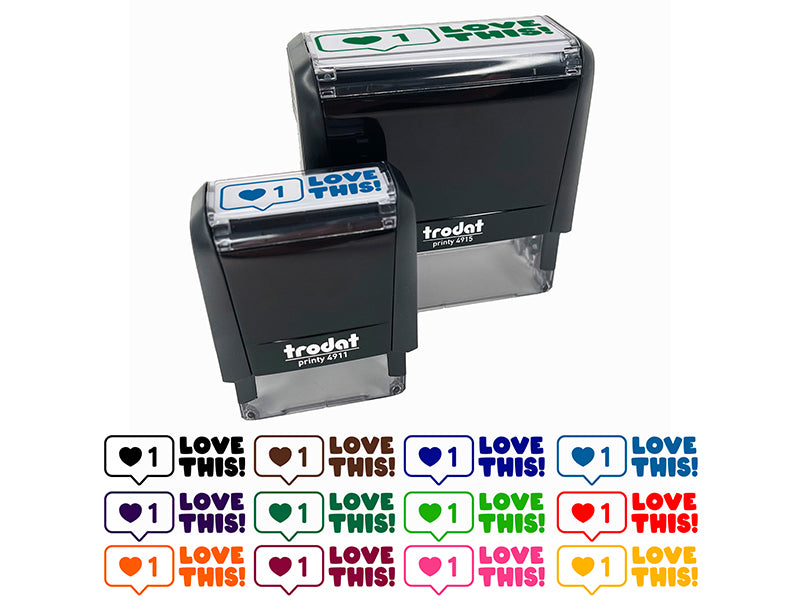 Love This Heart Speech Bubble Teacher Student School Self-Inking Rubber Stamp Ink Stamper